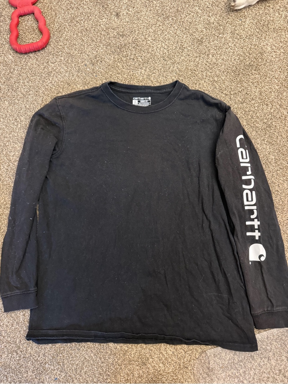 Carhartt Black Long Sleeve Tee with White Sleeve Logo